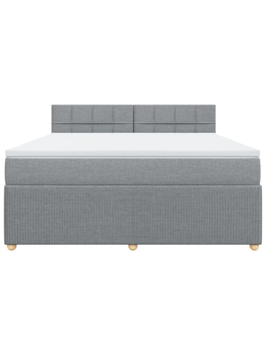 Box spring postel s matrací světle šedá 180 x 200 cm textil