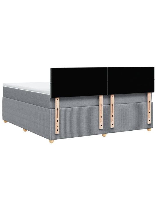 Box spring postel s matrací světle šedá 180 x 200 cm textil