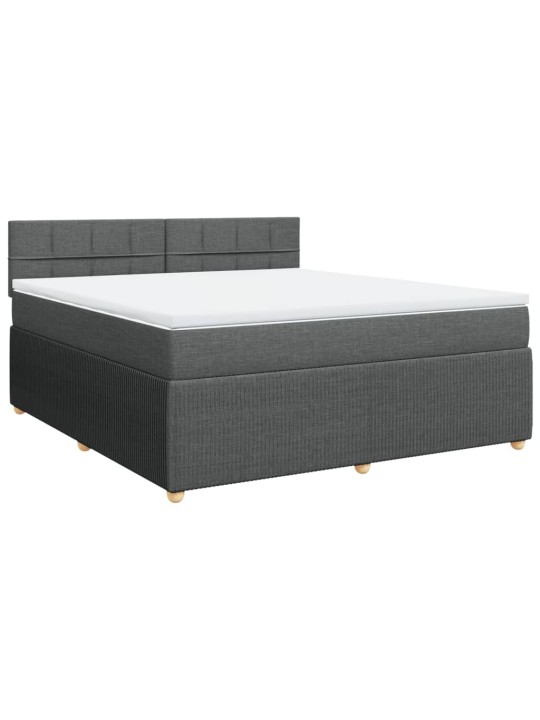 Box spring postel s matrací tmavě šedá 180x200 cm textil