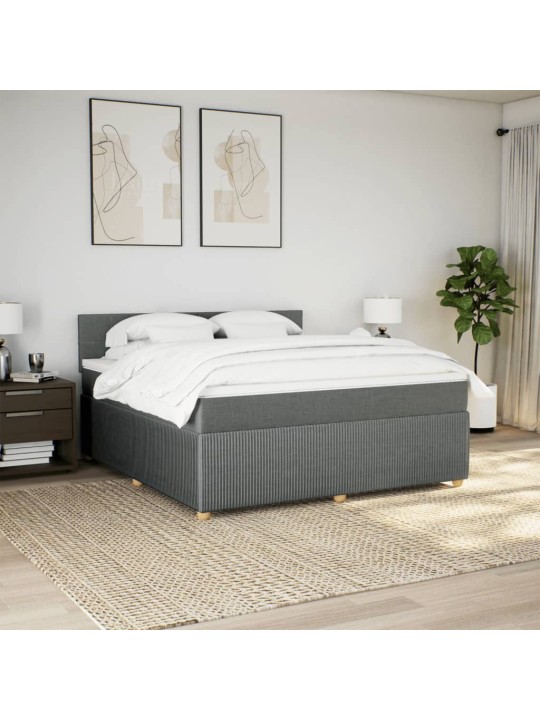 Box spring postel s matrací tmavě šedá 180x200 cm textil