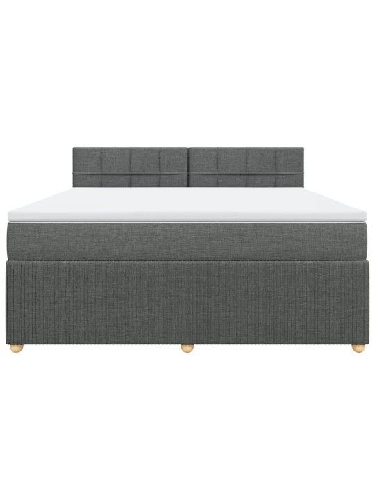 Box spring postel s matrací tmavě šedá 180x200 cm textil