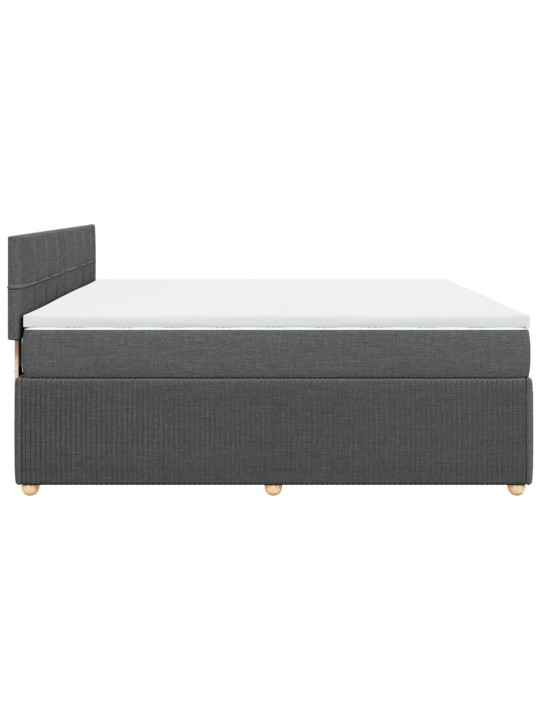 Box spring postel s matrací tmavě šedá 180x200 cm textil
