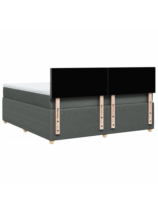 Box spring postel s matrací tmavě šedá 180x200 cm textil