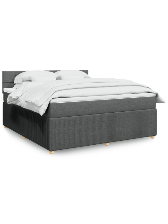 Box spring postel s matrací tmavě šedá 180x200 cm textil