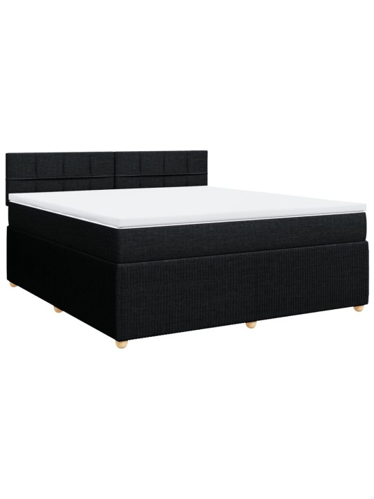 Box spring postel s matrací černá 180x200 cm textil