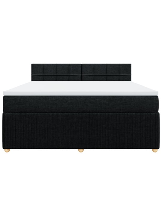 Box spring postel s matrací černá 180x200 cm textil