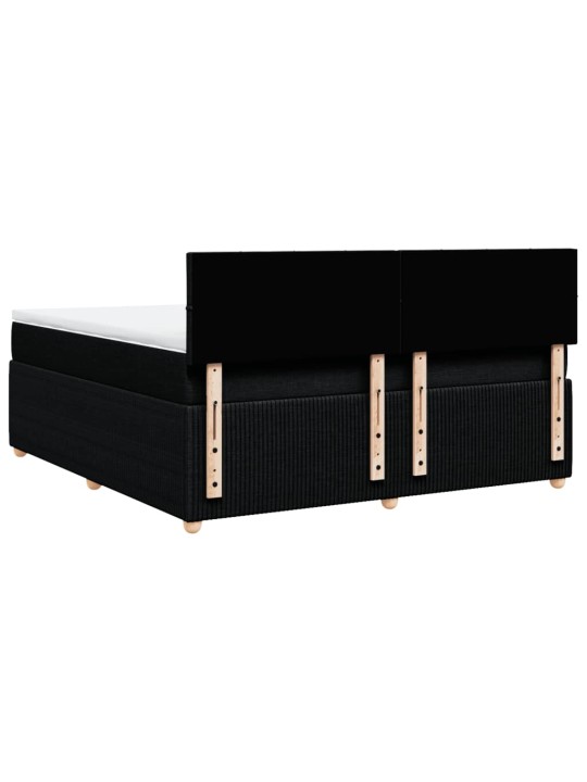 Box spring postel s matrací černá 180x200 cm textil