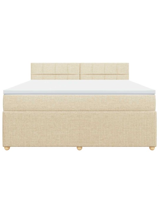 Box spring postel s matrací krémová 180x200 cm textil