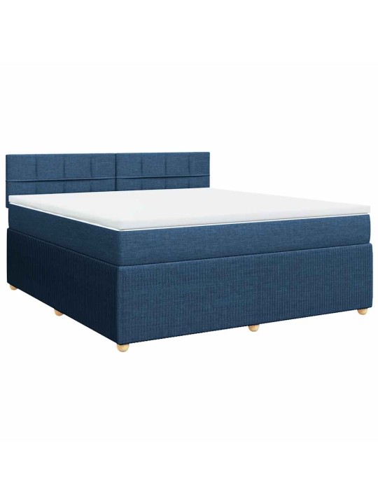 Box spring postel s matrací modrá 180x200 cm textil