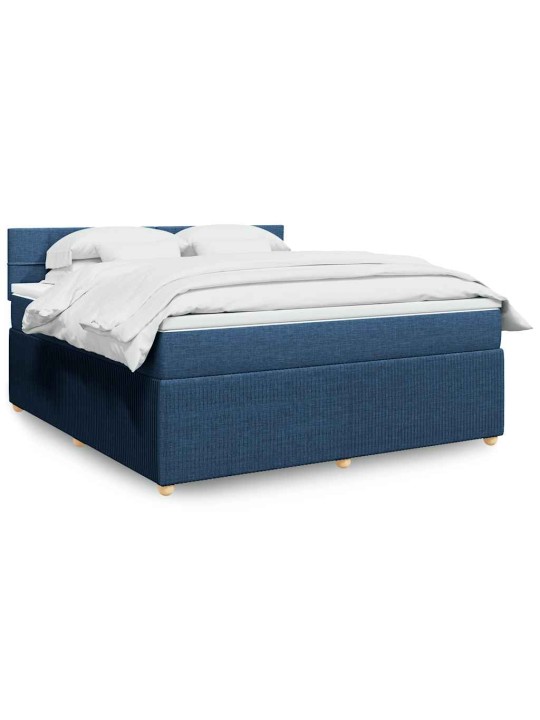 Box spring postel s matrací modrá 180x200 cm textil