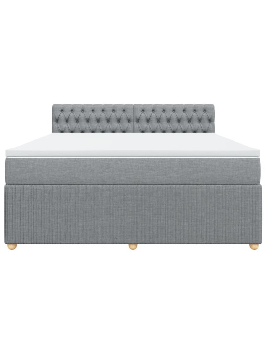 Box spring postel s matrací světle šedá 180 x 200 cm textil