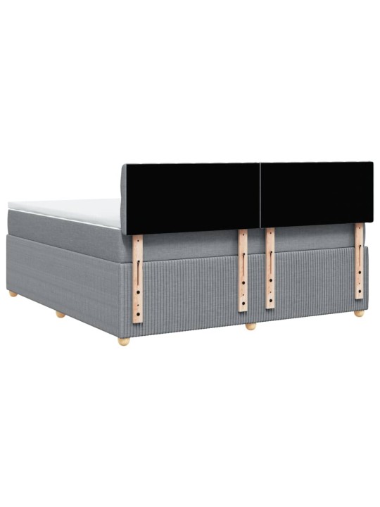 Box spring postel s matrací světle šedá 180 x 200 cm textil
