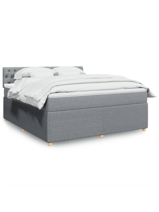 Box spring postel s matrací světle šedá 180 x 200 cm textil