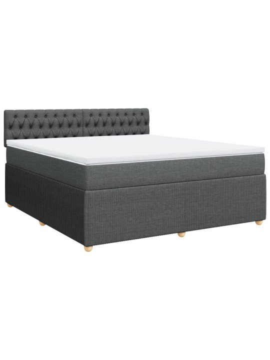 Box spring postel s matrací tmavě šedá 180x200 cm textil