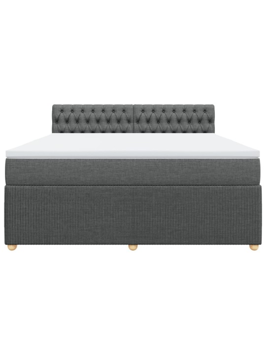 Box spring postel s matrací tmavě šedá 180x200 cm textil