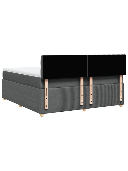 Box spring postel s matrací tmavě šedá 180x200 cm textil