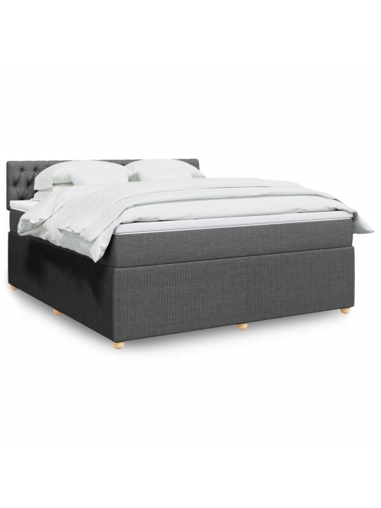 Box spring postel s matrací tmavě šedá 180x200 cm textil