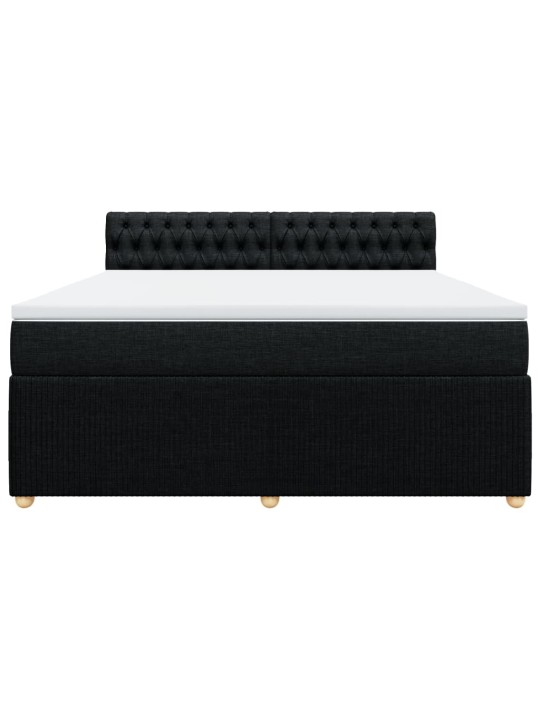 Box spring postel s matrací černá 180x200 cm textil
