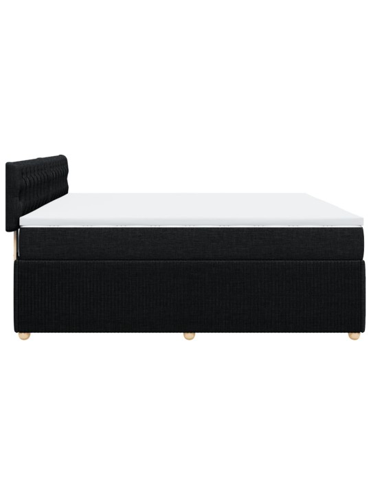 Box spring postel s matrací černá 180x200 cm textil