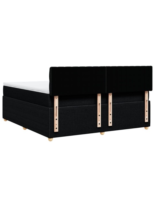 Box spring postel s matrací černá 180x200 cm textil