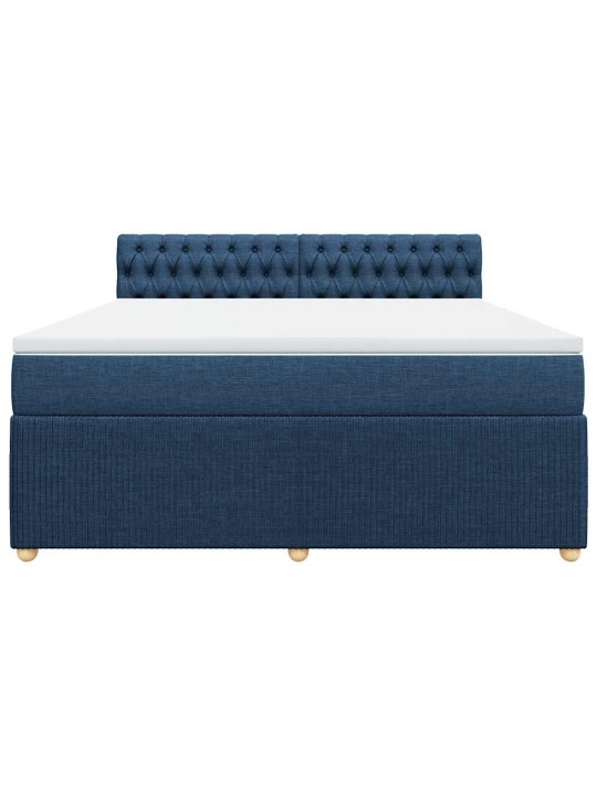 Box spring postel s matrací modrá 180x200 cm textil