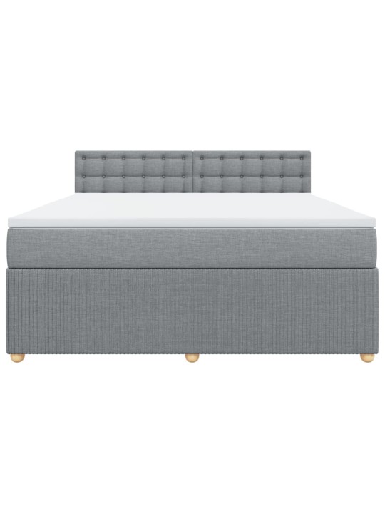 Box spring postel s matrací světle šedá 180 x 200 cm textil