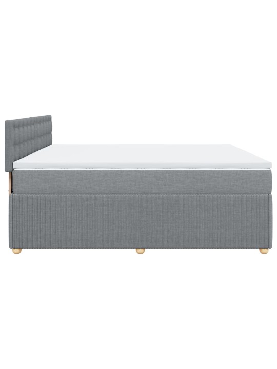 Box spring postel s matrací světle šedá 180 x 200 cm textil
