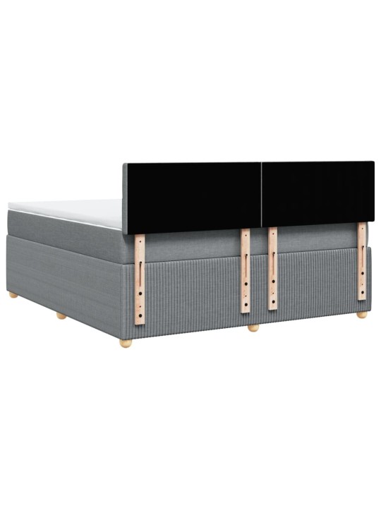Box spring postel s matrací světle šedá 180 x 200 cm textil