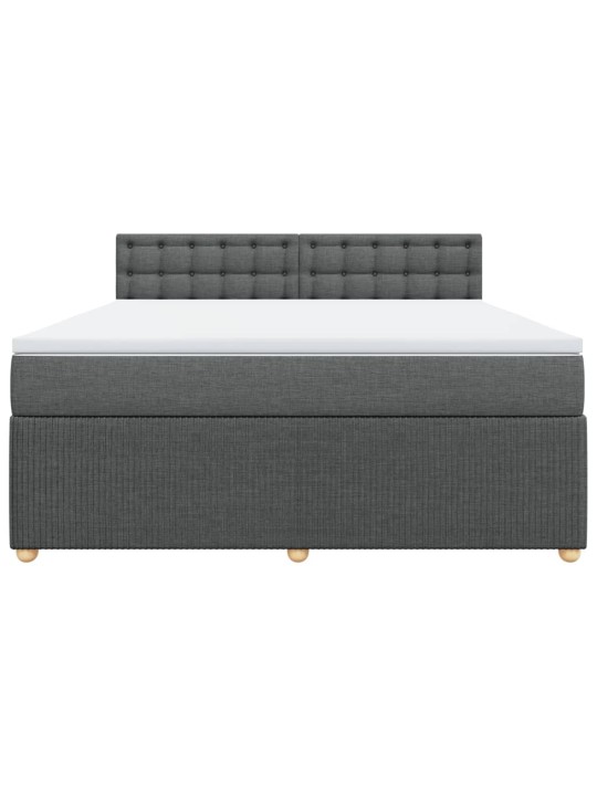 Box spring postel s matrací tmavě šedá 180x200 cm textil