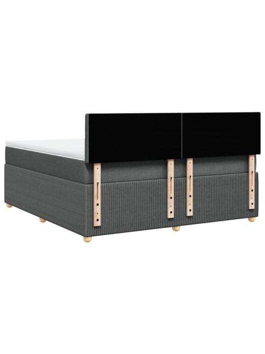 Box spring postel s matrací tmavě šedá 180x200 cm textil