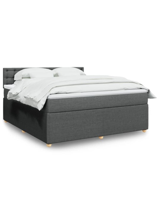 Box spring postel s matrací tmavě šedá 180x200 cm textil