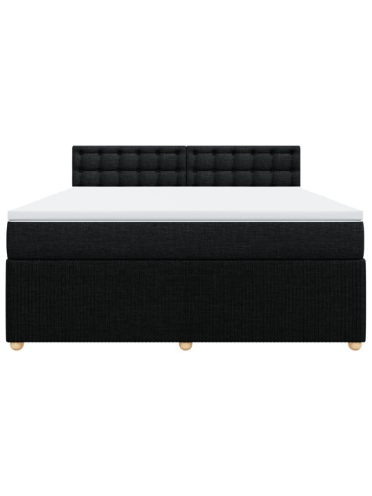 Box spring postel s matrací černá 180x200 cm textil