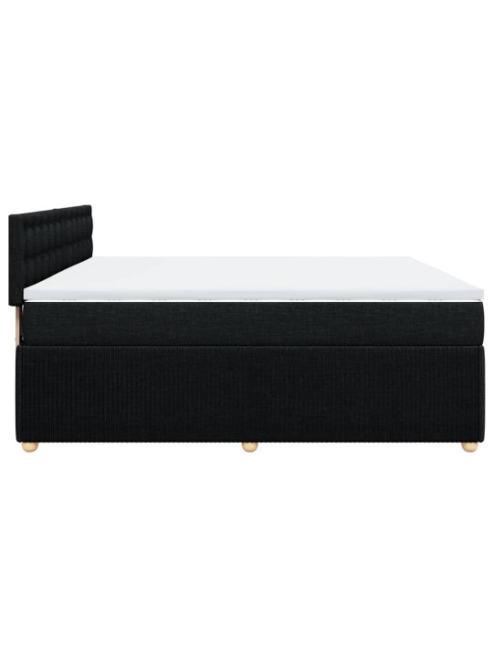 Box spring postel s matrací černá 180x200 cm textil