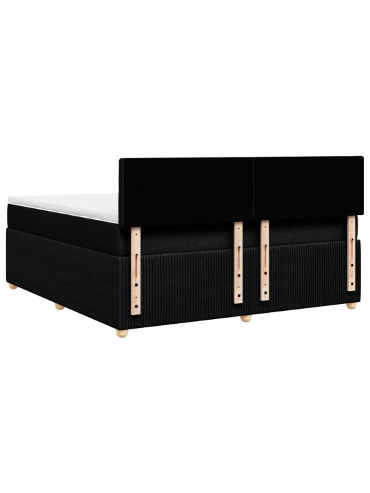 Box spring postel s matrací černá 180x200 cm textil