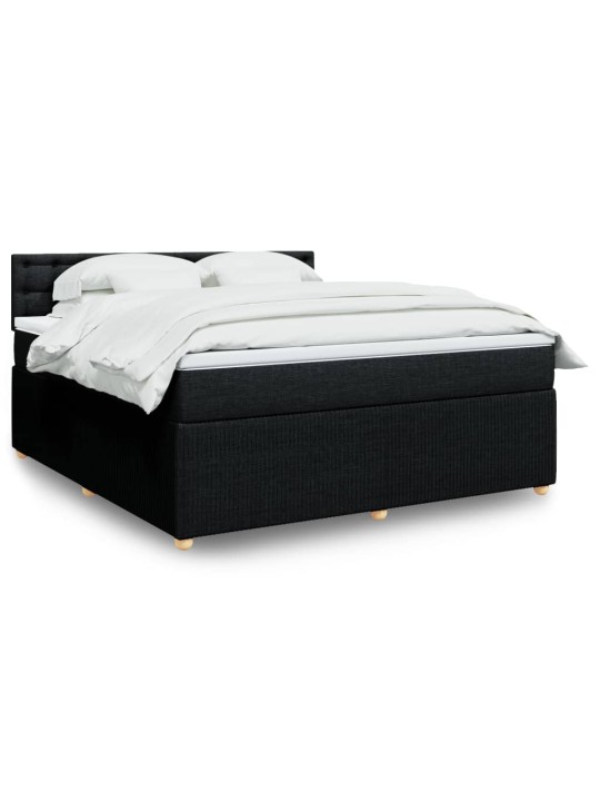 Box spring postel s matrací černá 180x200 cm textil