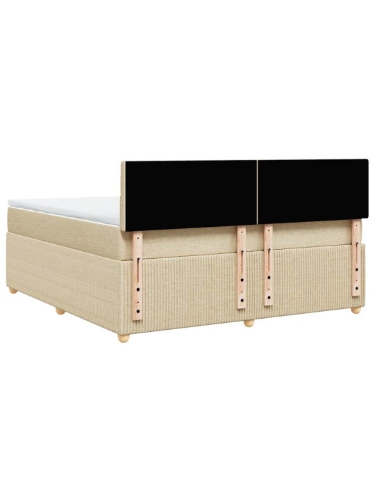 Box spring postel s matrací krémová 180x200 cm textil