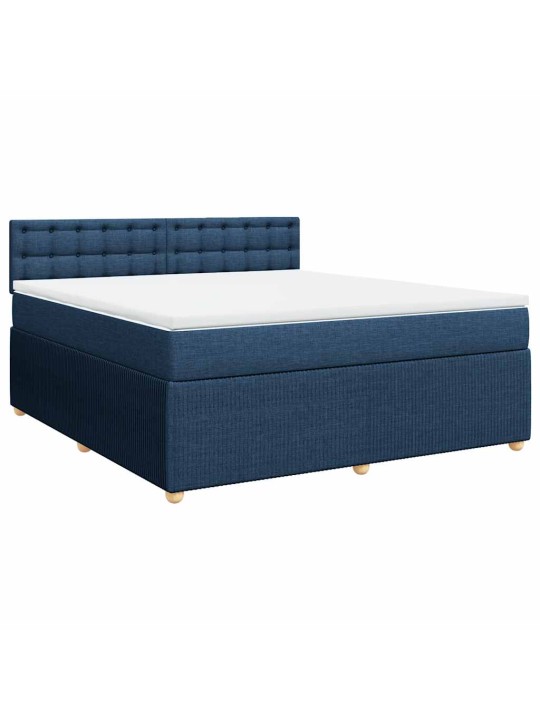 Box spring postel s matrací modrá 180x200 cm textil