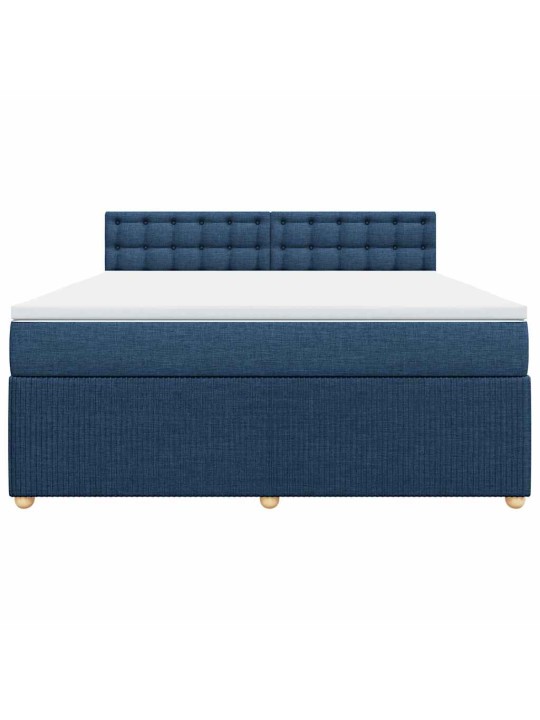 Box spring postel s matrací modrá 180x200 cm textil