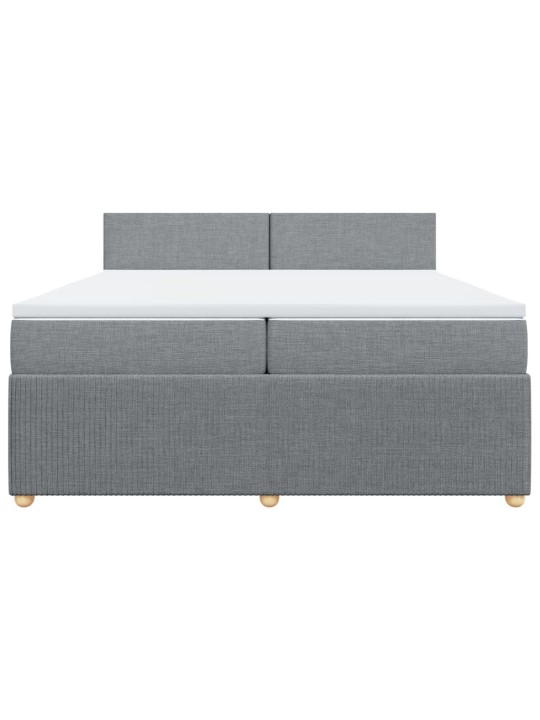 Box spring postel s matrací světle šedá 200 x 200 cm textil