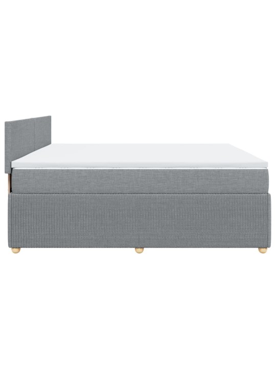 Box spring postel s matrací světle šedá 200 x 200 cm textil