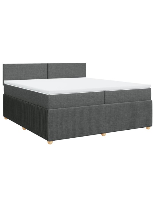 Box spring postel s matrací tmavě šedá 200x200 cm textil