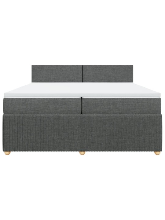 Box spring postel s matrací tmavě šedá 200x200 cm textil