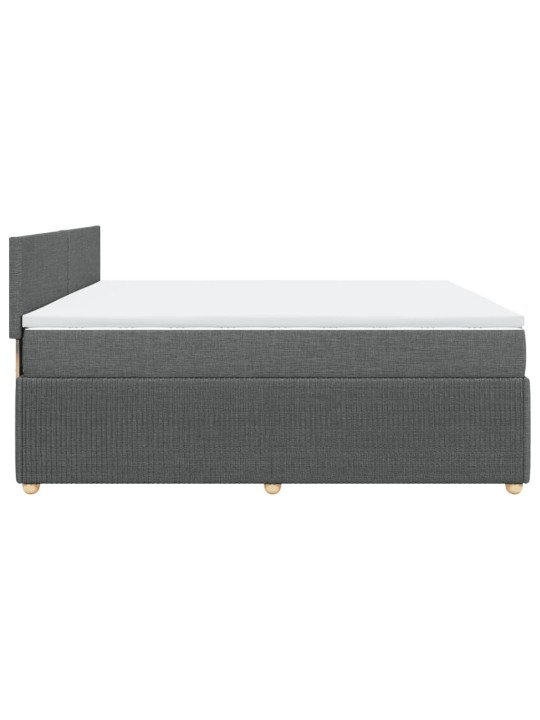 Box spring postel s matrací tmavě šedá 200x200 cm textil