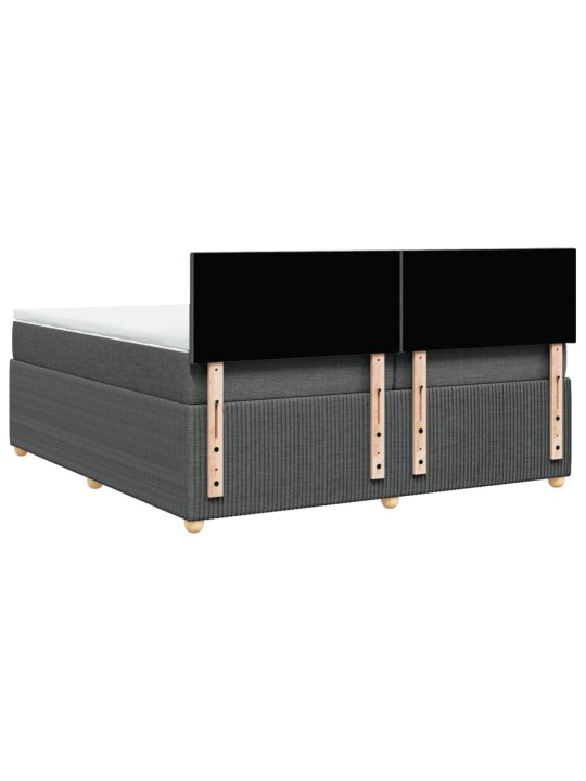 Box spring postel s matrací tmavě šedá 200x200 cm textil