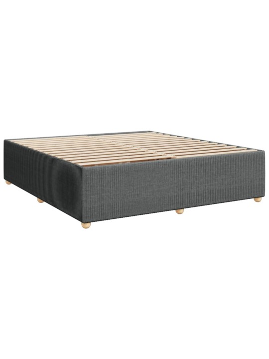 Box spring postel s matrací tmavě šedá 200x200 cm textil