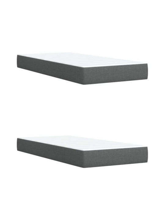 Box spring postel s matrací tmavě šedá 200x200 cm textil