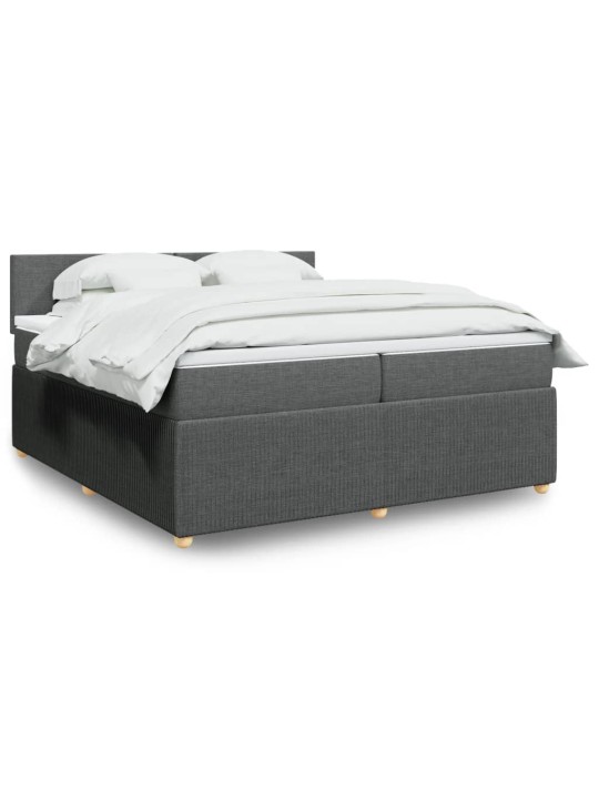 Box spring postel s matrací tmavě šedá 200x200 cm textil