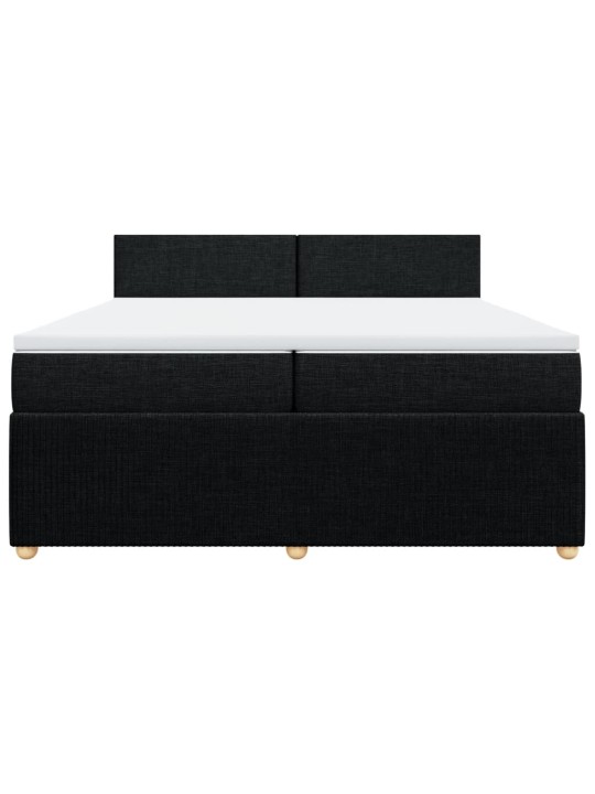 Box spring postel s matrací černá 200x200 cm textil