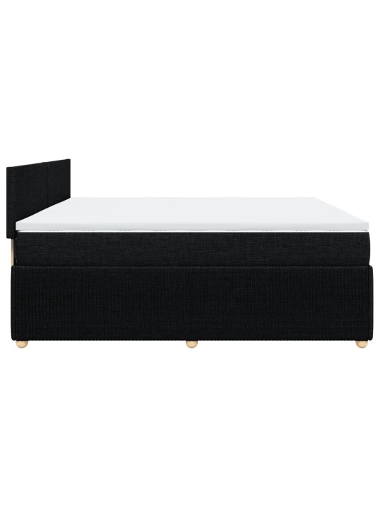 Box spring postel s matrací černá 200x200 cm textil