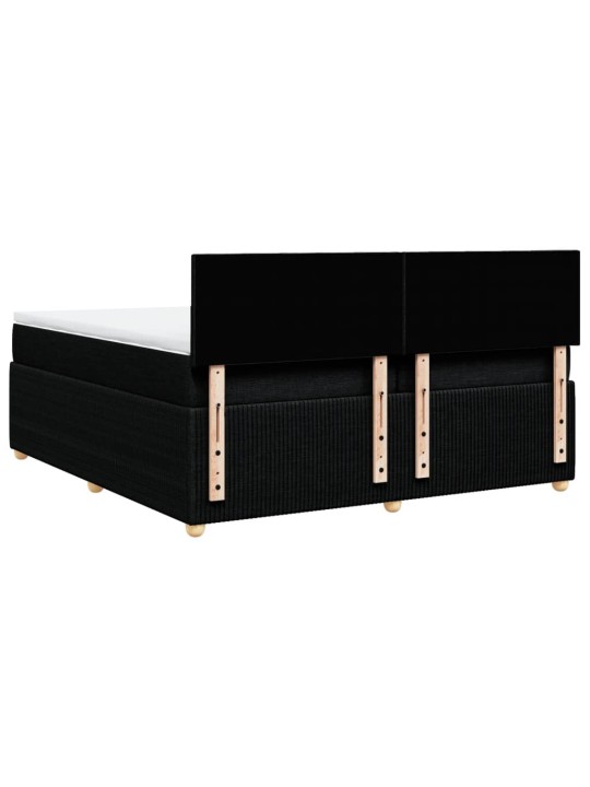 Box spring postel s matrací černá 200x200 cm textil